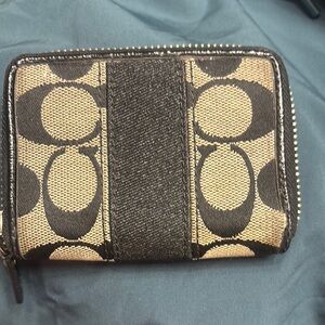 Coach Black and Grey  Card Holder Wallet